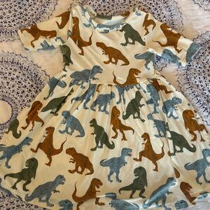 Pink chicken T-Rex twirl dress